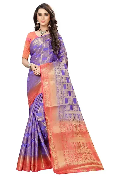 New In Silk Blend Saree with Blouse piece 