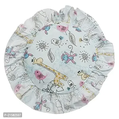 MOMS PET Baby Head Shaping Pillow Round Shape Printed Pillow (Blue)