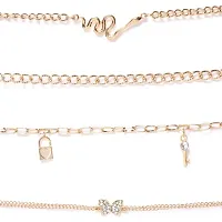 Jewels Galaxy Set of 4 Gold-Plated Link Bracelets cum Anklets-thumb4