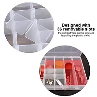 Drake 36 Grids Adjustable Jewelry Storage Boxes, Clear Organizer Bead Plastic Storage Case for Jewelry Beads Earring Container Tool Fishing Hook Small Accessories (Rectangular)-thumb3