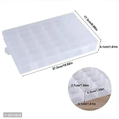 Drake 36 Grids Adjustable Jewelry Storage Boxes, Clear Organizer Bead Plastic Storage Case for Jewelry Beads Earring Container Tool Fishing Hook Small Accessories (Rectangular)-thumb2