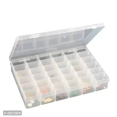 Drake 36 Grids Adjustable Jewelry Storage Boxes, Clear Organizer Bead Plastic Storage Case for Jewelry Beads Earring Container Tool Fishing Hook Small Accessories (Rectangular)