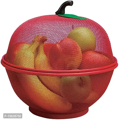 Apple Shape Net Fruits  Vegetables Basket for Kitchen, Fruit Basket (RED)