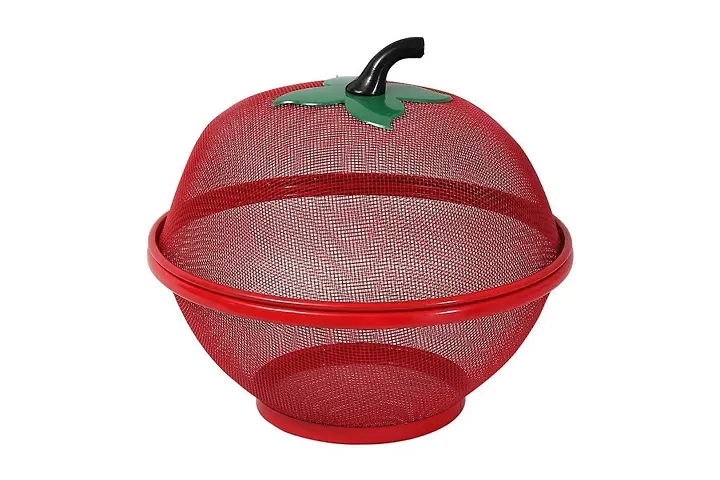Apple Shape Net Fruits  Vegetables Basket for Kitchen, Fruit Basket (RED)
