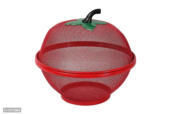 Apple Shape Net Fruits  Vegetables Basket for Kitchen, Fruit Basket (RED)-thumb0