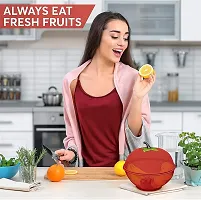 Apple Shape Net Fruits  Vegetables Basket for Kitchen, Fruit Basket (RED)-thumb3