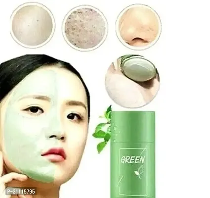 Green Tea Clay Stick Face Mask For Oil Control Anti Acne Cleansing With Glycerin Vitamin E Pack Of 1-thumb0