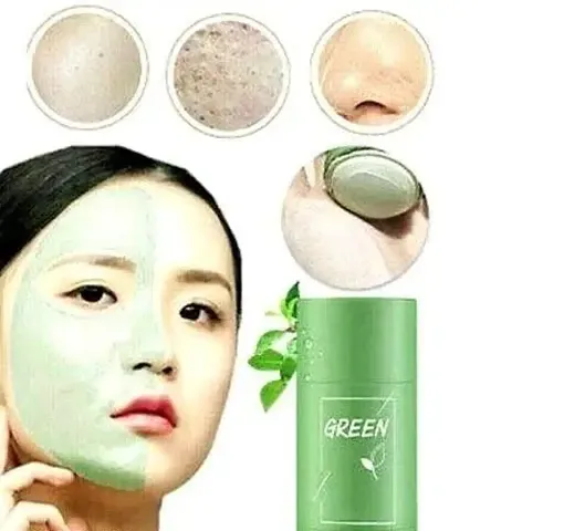 Green Tea Clay Stick Face Mask For Oil Control Anti Acne Cleansing With Glycerin Vitamin E Pack Of 1