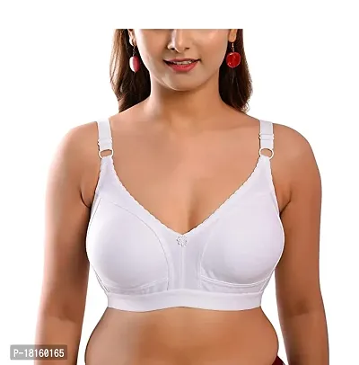 Stylish White Cotton Solid Bras For Women-thumb0