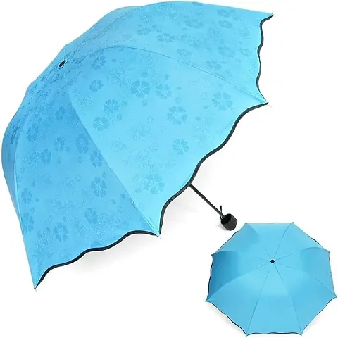 Astrometric Water Magic Anti-UV Protection Flower Print Dome Shape Umbrella Girls,Men, Women (Pack of 1) (Multi Color)