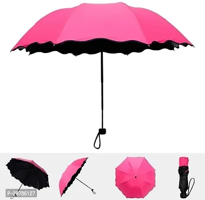 Magic Umbrella Changing Secret Blossoms Occur With Water Magic Print 3 Fold Umbrella (Pink)