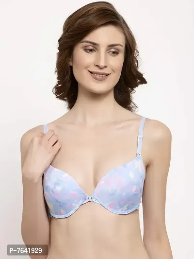 Quttos Women's Synthetic Heavily Padded Wired Push-Up Bra (PC1R2030-DGRN_Cloud_32)-thumb2