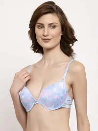 Quttos Women's Synthetic Heavily Padded Wired Push-Up Bra (PC1R2030-DGRN_Cloud_32)-thumb2