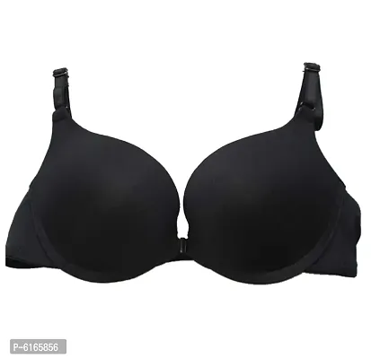 Solid Cotton Spandex Padded Thin Back Strip Bra