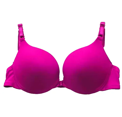 Womens Solid Front Open Padded Push-Up Bras For Women