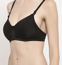 Stylish Black Polyester Blend Solid T-Shirt Bras For Women-thumb3