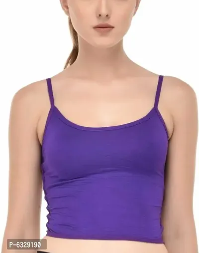 Stylish Purple Cotton Blend Self Design Bralette For Women And Girls