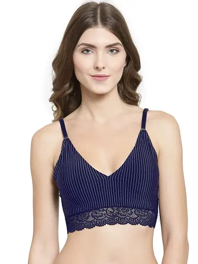 Buy Quttos Women's Poly-Cotton Padded Wire Free Bralette Bra (Blue, Free  Size) - Lowest price in India
