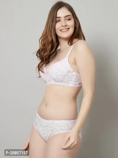 Stylish Pink Printed Lingerie Set For Women-thumb2