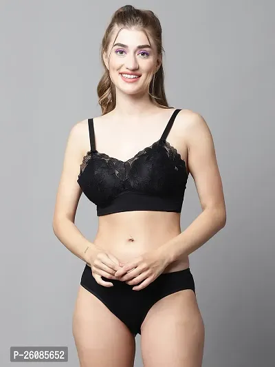 Buy Stylish Black Solid Bra And Panty Set For Women Online In India At  Discounted Prices