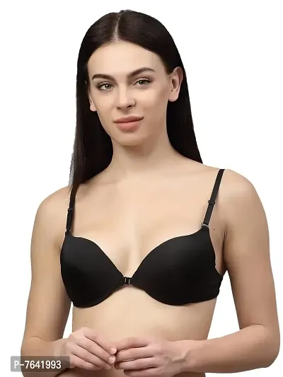 Quttos FRONT OPEN BACKLESS BRA Women Push-up Lightly Padded Bra - Buy Black  Quttos FRONT OPEN BACKLESS BRA Women Push-up Lightly Padded Bra Online at  Best Prices in India