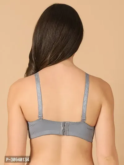 Stylish Grey Polyester Lace Bras For Women-thumb2