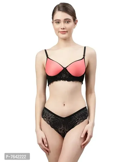 Buy Quttos Wirefree Non Padded Bra Panty Set - Red online