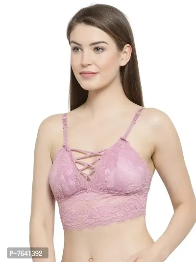 Buy Quttos Women's Poly Cotton Padded Bralette Bra  (QT-SB-5145-PNK_Pink_Free Size) Online In India At Discounted Prices