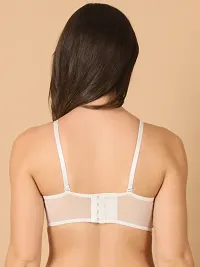 Stylish White Net Solid Bras For Women-thumb1