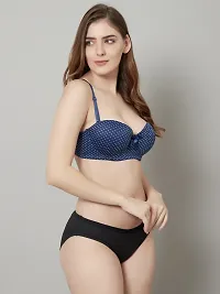 Stylish Blue Printed Lingerie Set For Women-thumb3