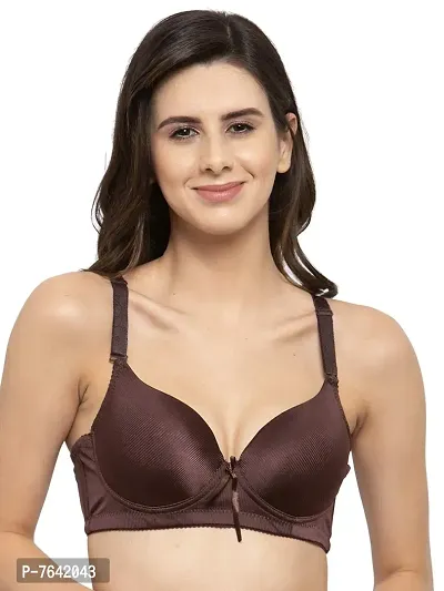 Quttos Wired Satin Finish Tshirt Bra-thumb0