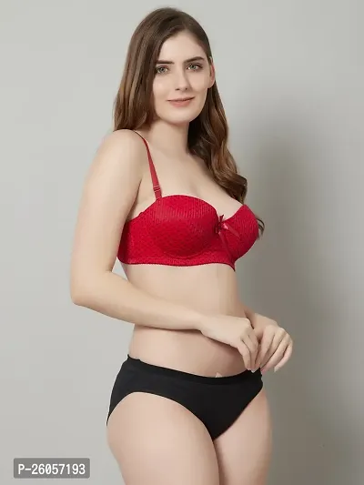 Stylish Red Printed Lingerie Set For Women-thumb4