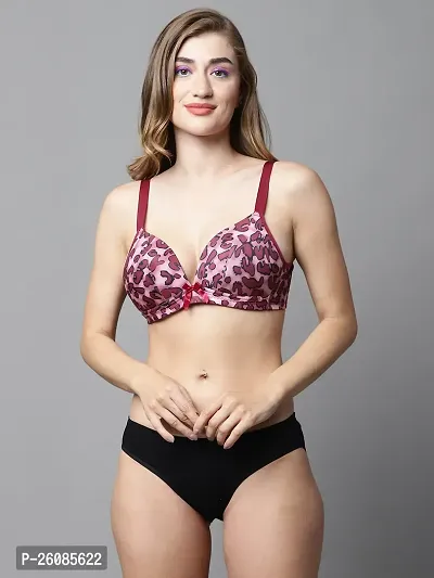 Stylish Maroon Solid Bra And Panty Set For Women-thumb0