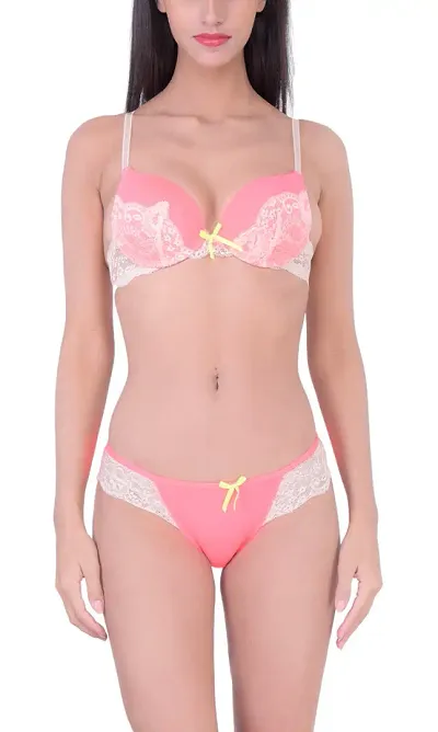 Buy Quttos Very Beautiful Lace Bra Panty Set Online at