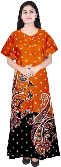 Elegant Multicoloured Cotton Printed Nighty For Women Pack Of 2-thumb1