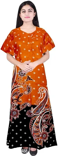 Elegant Multicoloured Cotton Printed Nighty For Women Pack Of 2-thumb2