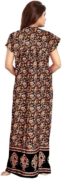 Elegant Multicoloured Cotton Printed Nighty For Women Pack Of 2-thumb3