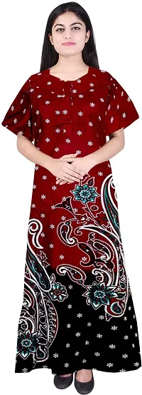 Elegant Multicoloured Cotton Printed Nighty For Women Pack Of 2-thumb1