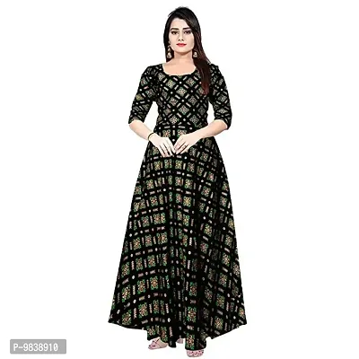 PinkCity Products Women's Attractive Rayon Maxi Dress Full Length Anarkali Gown Kurti for Women and Girls(Kurti-26-multi-M)