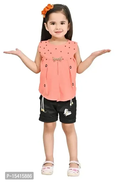 SK NAZMA-2 DRESSES Cotton Blend Casual Top and Short Set for Girls-thumb0