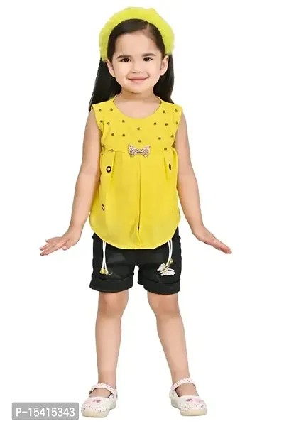 SK NAZMA-2 DRESSES Cotton Blend Casual Top and Short Set for Girls-thumb0