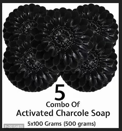 Activated Charcoal Skin Whitening Soap Deep Cleansing, Anti Pollution Tan Removal - Combo Pack Of 5