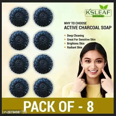 Activated Charcoal Soap For Women Skin Whitening, Acne, Blackheads, Anti Wrinkle, Pimple Skin Care Soap (Pack Of 8)