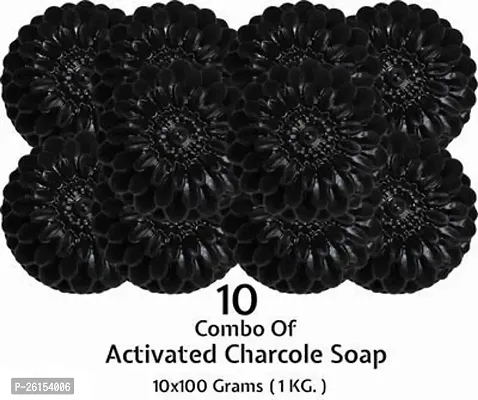 Activated Charcoal Soap For Women Skin Whitening, Acne, Blackheads, Anti Wrinkle, Pimple Skin Care Soap (Pack Of 10)