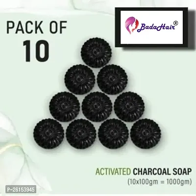 Activated Charcoal Soap For Women Skin Whitening, Acne, Blackheads, Anti Wrinkle, Pimple Skin Care Soap (Pack Of 10)-thumb0