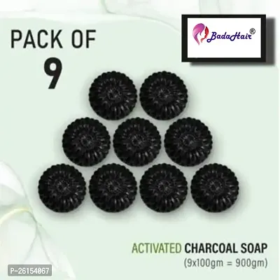 Activated Charcoal Soap For Women Skin Whitening, Acne, Blackheads, Anti Wrinkle, Pimple Skin Care Soap (Pack Of 9)-thumb0