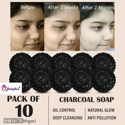 Activated Charcoal Soap For Women Skin Whitening, Acne, Blackheads, Anti Wrinkle, Pimple Skin Care Soap (Pack Of 10)