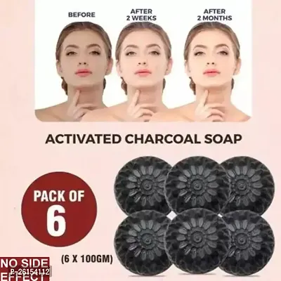 Charcoal Deep Cleansing Bath Soap With Coffee Granules Removing Dirt And Impuritities With Anti-Pollution Effect, 100Gcharcoal Nourishing Soap - 6X100Gm-thumb0