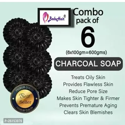 Activated Charcoal Soap For Skin Whitening, Acne, Blackheads, Skin Care Soap (Pack Of 6)