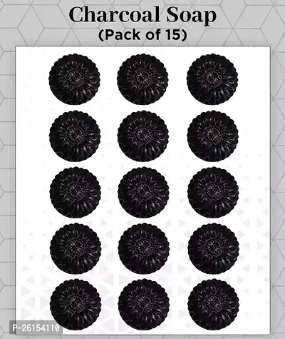 Activated Charcoal Soap For Women Skin Whitening, Acne, Blackheads, Anti Wrinkle, Pimple Skin Care Soap (Pack Of 15)-thumb0